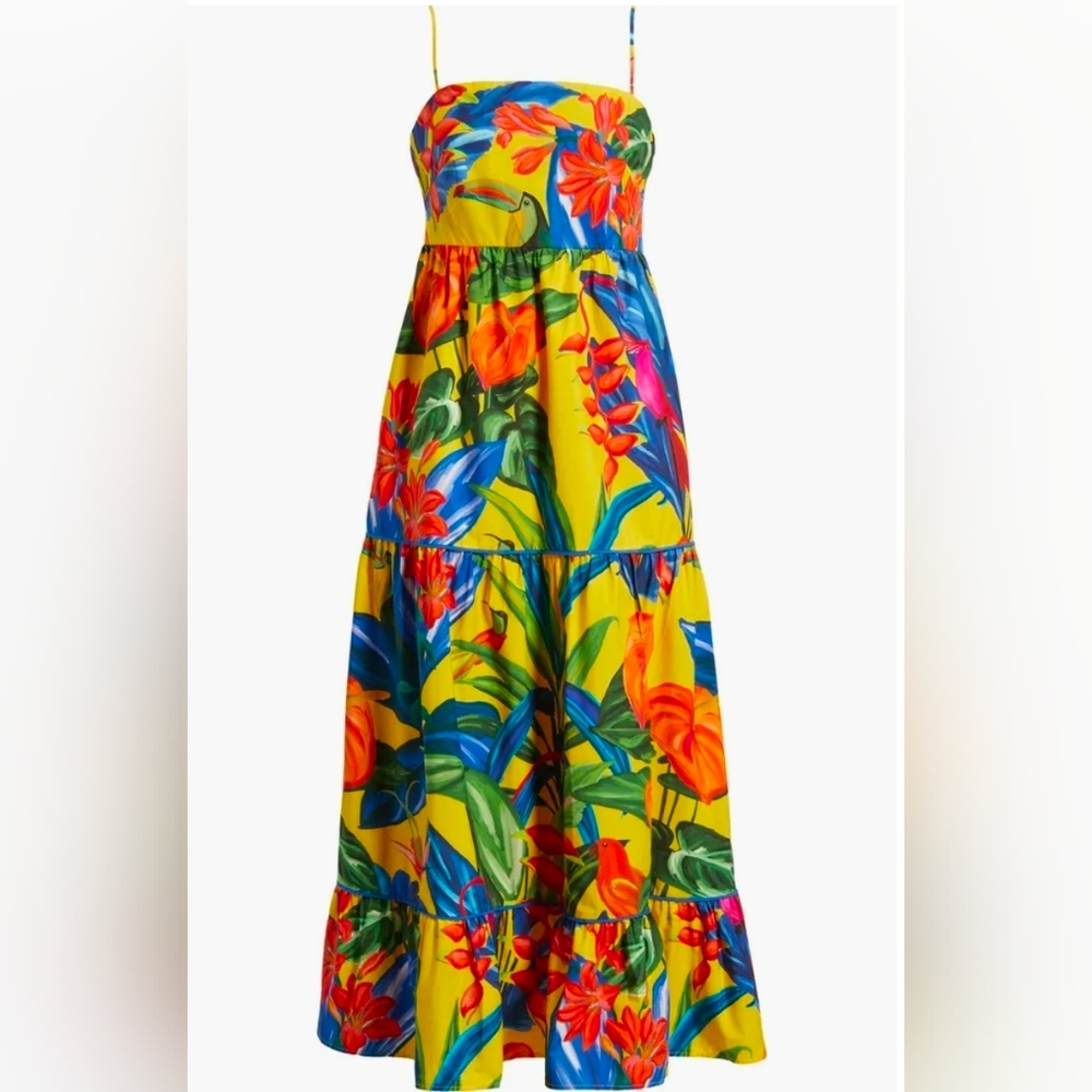 Farm Rio Bright Nature Maxi Sundress small Tropical Floral $210 NWT - Picture 6 of 15